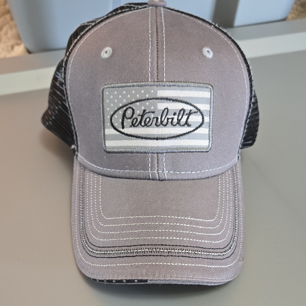 Peterbilt Gray and Black Trucker Hat